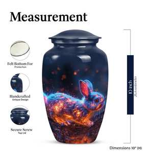 Rabbit Spirit Vessel Blue Bunny <b>Keepsake</b> Urn Personalized for <b>Ashes</b> Cremation <b>Ashes</b> Decorative Modern Funeral Urns - Product Image 2