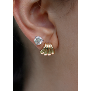 June Round Stud Diamond <b>Earrings</b> - Product Image 4