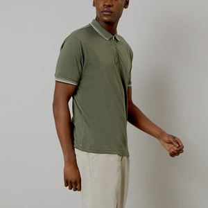 Venta al por mayor de alta calidad liso Casual cremallera Polo camisetas Piqué tela más tamaño Golf Polo personalizado bordado Logo Polo de los hombres - Product Image 2