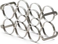 Excellent Porte-bouteilles à vin autoportant en métal noir moderne pour 6 bouteilles, support de rangement pour comptoirs de cuisine et garde-manger