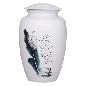 Urnes funéraires classiques en aluminium fini noir et gris fabriquées à des prix raisonnables pour les cendres humaines - Product Image 6