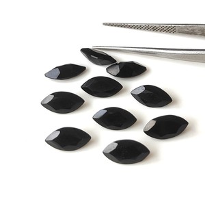 Piedras Preciosas de Espinela Negra Natural Hechas a Mano de Alta Calidad, Corte Marquesa Facetado de 2x4mm-5x10mm con Juego de Color para la Fabricación de Joyas - Product Image 4