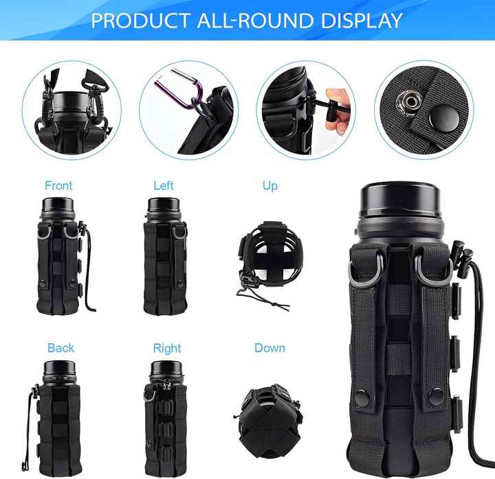 MOLLE Water Bottle Holder For Backpack, Tactical Bottle Pouch Carrier