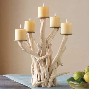 Produits spéciaux-Bougeoir en bois utilisé pour la décoration de la maison - Product Image 1