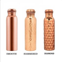 Bouteille d'eau sport en cuivre antique martelé 1L, mignonne, pour fêtes, bienfaits ayurvédiques, type à pression, maintien thermique 12-24 heures