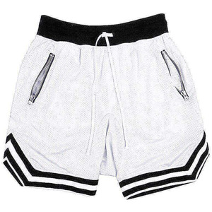 Short de gymnastique pour homme Taille XL Bermuda 100% coton respirant à rayures Logo personnalisé Décoration solide pour le basket-ball de taille moyenne - Product Image 4