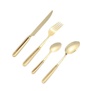 Superbe ensemble de couverts en acier inoxydable avec polissage miroir doré, couverts d'hôtel de luxe, cuillère, fourchette, couteau, utilisation pour dîner et fête - Product Image 1