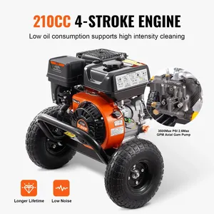 VEVOR Nueva Hidrolavadora a Gasolina de 3500 PSI y 2.6 GPM con Bomba de Aluminio, 5 Pistolas de Pulverización y Lanza de Extensión de 4000 PSI - Product Image 3