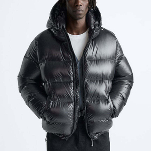 Mens lightweight puffer <b>jacket</b> warm quilted winter coat windproof hooded outerwear for outdoor <b>travel</b> and hiking - Product Image 6