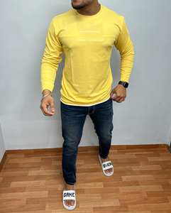 T-shirt vierge personnalisé à manches longues unisexe 100% coton évacuant l'humidité T-shirt de bonne qualité vintage et technique - Product Image 1