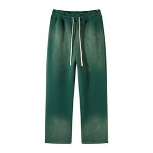 Pantalones de chándal holgados de cintura alta elástica con estilo, pantalones de chándal de algodón con logotipo personalizado al por mayor, tela de lona de invierno informal holgada - Product Image 2