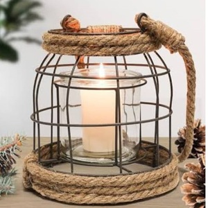 Farol de metal de calidad superior, muy vendido, con cuerda, farol decorativo de metal para la sala de estar del hogar, farol decorativo. - Product Image 1