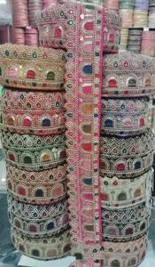 Encaje Bordado Floral Vintage para Vestidos de Novia, Borde Brillante Personalizado, Venta al por Mayor de Alta Calidad para Prendas - Product Image 4