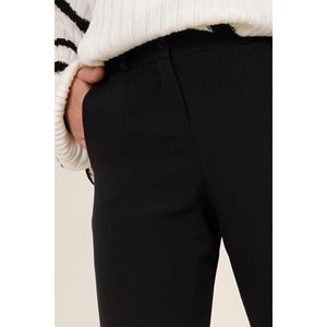 Pantalones acampanados de pierna ancha para mujer, pantalones casuales negros con cintura elástica, diseño transpirable y arrugado hasta la rodilla - Product Image 4
