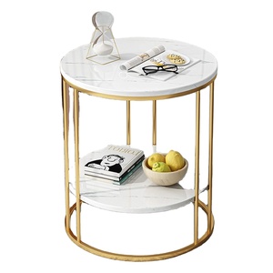 Ensemble de meubles de ferme en marbre avec table d'appoint en marbre en métal salon chambre à coucher cuisine appartement salle à manger design de luxe - Product Image 1