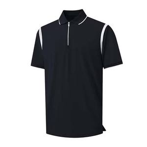 High Quality Cotton Plus Size Quarter Zip Blank Plain Short Sleeve Polo <b>Shirts</b> for <b>Men</b> Wholesale Custom Logo Design - Product Image 5