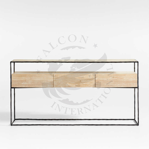 Table console avec cadre en métal doré et marbre Table d'appoint murale à 3 étagères pour entrée Nouveau design Meubles d'appoint pour salon, maison et bureau - Product Image 3