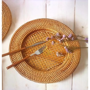 Assiette de chargeur de service de nourriture Design fantaisie Jute assiette de chargeur en rotin pour Table à manger vaisselle servant de la nourriture sous l'approvisionnement plaqué - Product Image 3