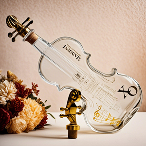 Thiết kế độc đáo Violin hình dạng chai cho Whisky Vodka rượu rỗng cá nhân logo rượu mạnh chai cho rượu bao bì - Product Image 1