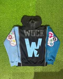 New Arrival Heavyweight High-Quality <b>Material</b> <b>Embroidery</b> Patch Streetwear Customized Logo Three Zipper Hoodies - Product Image 2