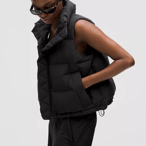 Gilet d'hiver personnalisé avec fermeture éclair, veste matelassée sans manches pour femme, isolée - Product Image 3