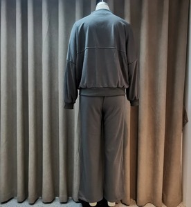 Survêtements tendance pour femmes Stylish 100% Cotton Custom Baggy Sweat Suits Full Sleeves Premium Quality Zipper 2 Piece Set - Product Image 4