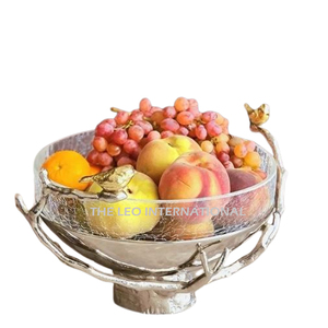 ชามอลูมิเนียมโลหะขัดเงาพร้อมชามช้อนส้อมดีไซน์รูปต้นไม้รูปทรงกลม - Product Image 6