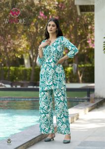 Elegant Adult Apparel Pink Rayon CO-ORD Collection Heavy Rayon Print Fabric <b>Top</b> and Bottom Indian & Pakistani Clothing - Product Image 4