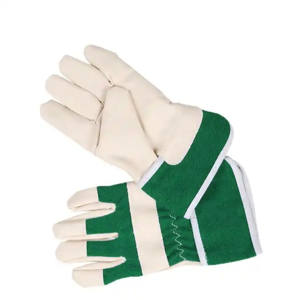 Gants de sécurité industriels verts de qualité supérieure, en cuir de vache lisse, paume et poignets renforcés, usage général, résistance à la chaleur, durables, canadiens - Product Image 3
