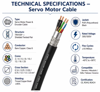 Cable de Codificador para Servomotor 6FX8008-1BB35, Cable de Alimentación y Retroalimentación de PVC Flexible y Blindado, Siemens FANUC Mitsubishi CNC Drive CE
