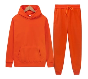 Ensemble de survêtement unisexe pour homme, imprimé, en polaire, chaud et respirant, avec capuche et poche, coupe ample - Product Image 5