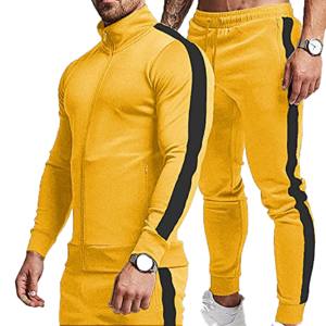 Nouveaux survêtements actifs respirants pour hommes Full-Zip Casual Sports Jogging Costumes Ensembles Athletic Running 2 pièces Survêtements Poche zippée - Product Image 4