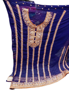 Gota patti salwar kameez ที่มีการปักหลากสีสำหรับงานปาร์ตี้ - Product Image 5