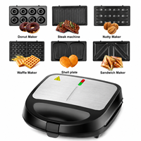 Nouvel Arrivage : Machine à Snacks Électrique 6 Plaques Amovibles Antiadhésives pour Gaufres, Donuts, Sandwichs, Grillades et Gâteaux aux Noix pour la Cuisine Domestique