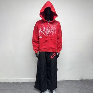 ชุดวอร์มวินเทจสไตล์เรโทร ลุคย้อนยุค ทรงขาบาน ลวดลายฟอกสี ทรงโอเวอร์ไซส์ สำหรับผู้ชาย ผ้าฝ้าย 100% พิมพ์ลาย DTG ลายแตก ลายซีด ลายเรียบ - Product Image 5