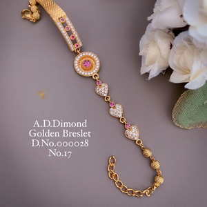 สร้อยข้อมือแฟชั่นประดับเพชรสีโรสโกลด์สำหรับผู้หญิงสร้อยข้อมือหรู - Product Image 2