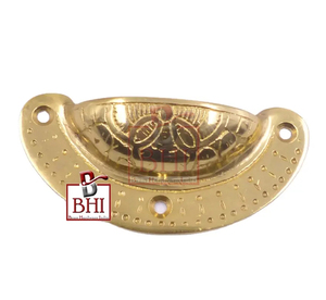 Juego de 4 Tiradores de Cajón de Metal, Latón, para Cocina, Muebles, Estilo Antiguo, Vintage, con Forma de Concha - Product Image 3