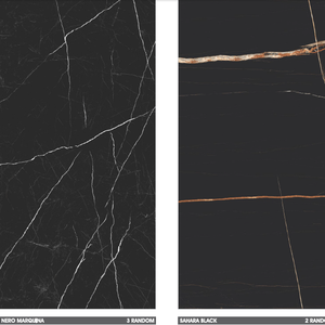 กระเบื้องพื้นสีดำสวยงามขนาด1200x2400มม. พื้นผิวมันวาวดีไซน์ทันสมัยสำหรับตกแต่งบ้านกระเบื้องผนังธรรมชาติ - Product Image 2