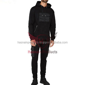 Ensemble de survêtement 2 pièces unisexe avec logo personnalisé en gros: ensembles courts à capuche et jogger pour hommes-Short de qualité supérieure - Product Image 4