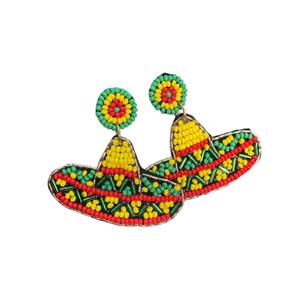 Vente en gros de bijoux Cinco De Mayo fabriqués à la main jaune perlé Margarita boucles d'oreilles Lime Wedge plaqué or pour les mariages fêtes cadeaux - Product Image 4