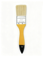Pinceau plat professionnel de 1,5 pouce pour détails industriels, finition fine, bordures, poils de porc, manche en bois de bambou