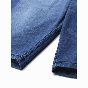 Oem Custom High Quality 100% Cotton Eco-Friendly Breathable Light Blue <b>Elastic</b> <b>Waist</b> Short <b>Jeans</b> Wholesale Casual Wash Denim - Product Image 6