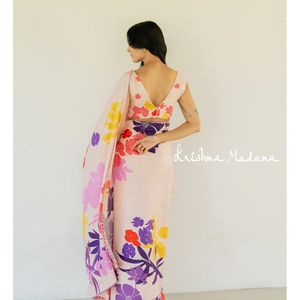 Saree en lin lourd pour femmes de créateur pour la saison des mariages Fabricant indien Dernier sari en soie Design - Product Image 4