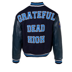 Chaqueta con letras de lana para hombre de alta calidad, ropa de calle de estilo Hip Hop de invierno con soporte bordado, venta al por mayor, Mangas de cuero cálidas - Product Image 2