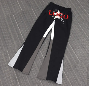 Pantalones de chándal de retales personalizados, pantalones de chándal acampanados informales para hombre, fabricantes de pantalones de chándal acampanados - Product Image 2