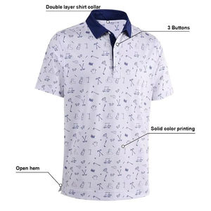 Polos de hombre de talla grande superventas, poliéster/algodón transpirable con logotipo personalizado y estampado de letras lavadas - Product Image 3