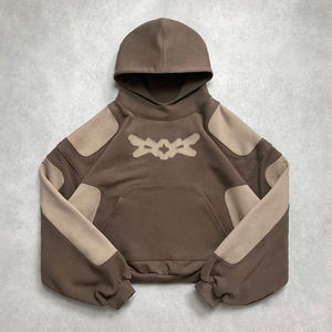 Personalizado moda juvenil elegante Patchwork Color bloqueado liso para imprimir hombres algodón pulóver Sudadera con capucha de gran tamaño pesado Sudadera con capucha - Product Image 6