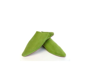 Babouche en daim vert Matcha pour femmes, pantoufles traditionnelles faites à la main - Product Image 2