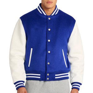 Blouson universitaire Letterman du collège brodé à manches en cuir à la mode personnalisé Blouson de baseball pour hommes - Product Image 2