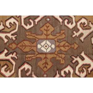 Alfombra Turca Vintage de Lana Marrón, 6.46x13.6 pies (197x415 cm) - Product Image 5